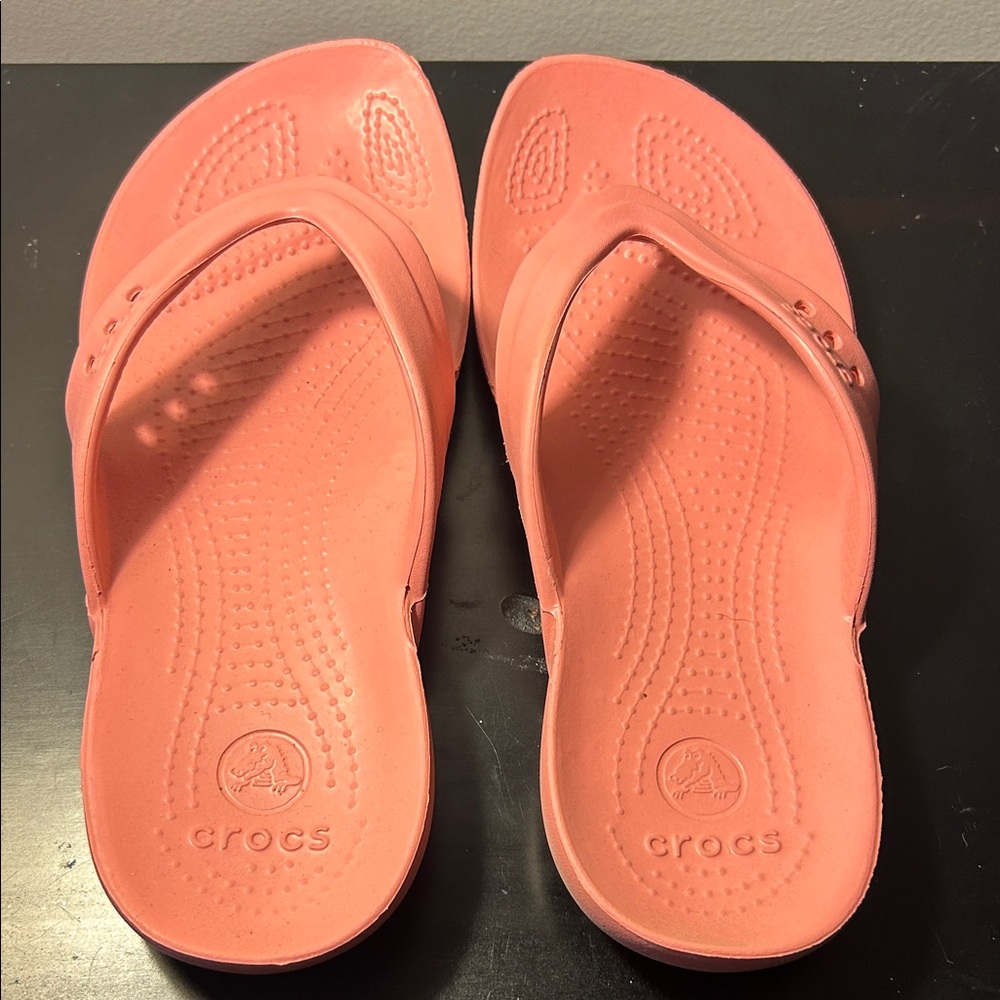 CROCS Coral Flip Flops